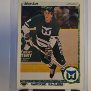 Adam Burt - Hartford Whalers RC 1990-91 Upper Deck Hockey Base Set French Parallel #324