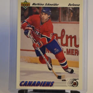 Mathieu Schneider - Montreal Canadiens 1991-92 Upper Deck Hockey Base Set #328