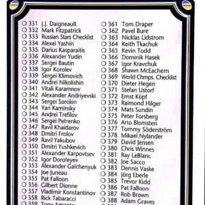 Checklist 1992-93 Upper Deck Hockey Base Set #390