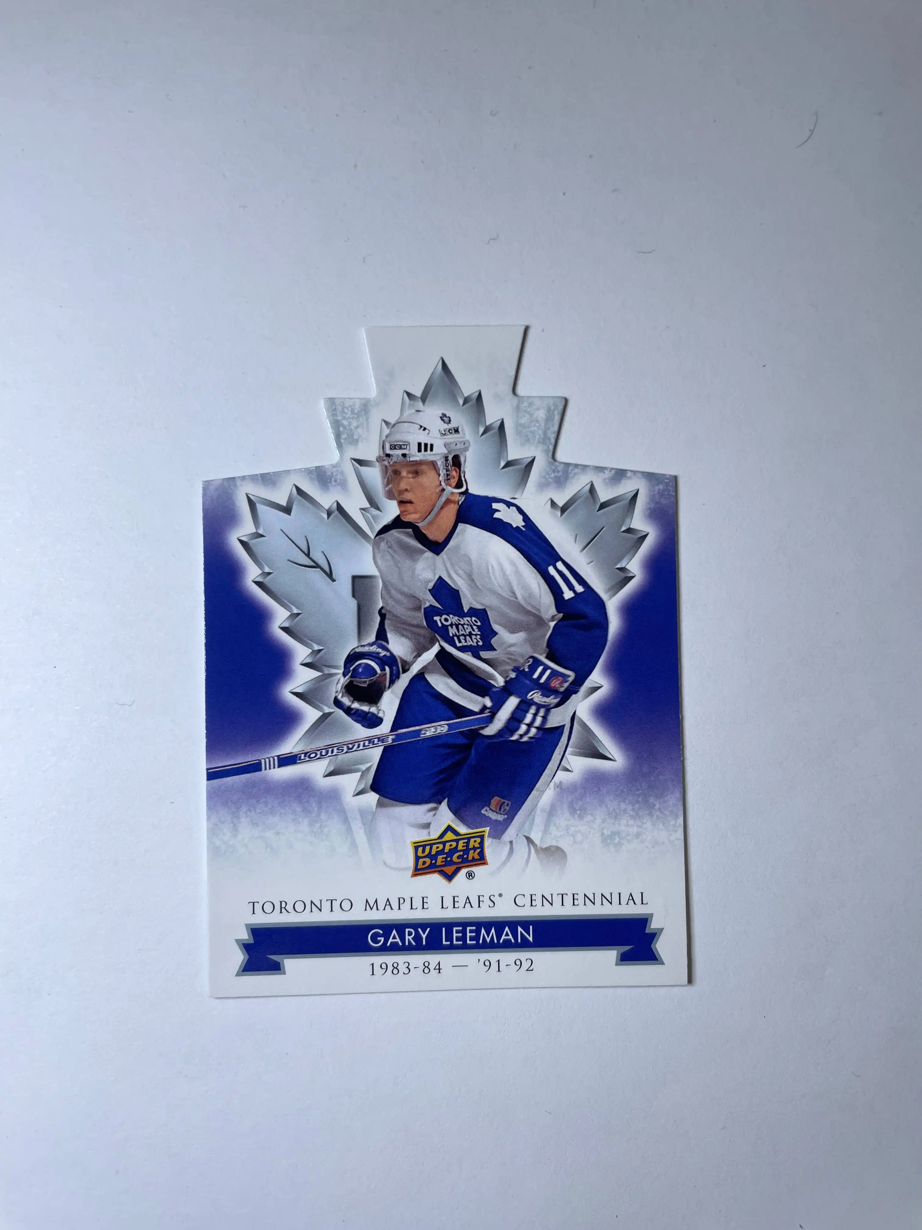 Gary Leeman 2017-18 Upper Deck Maple Leafs Centennial Base Set - Blue Die-Cut #28