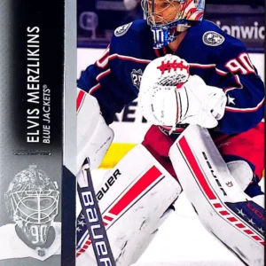Elvis Merzlikins 2021-22 Upper Deck Series 1 Hockey Base Set #54