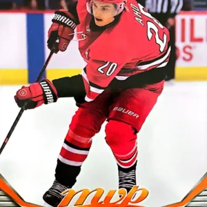 Sebastian Aho 2022-23 Upper Deck MVP Hockey Ice Battles Parallel #42