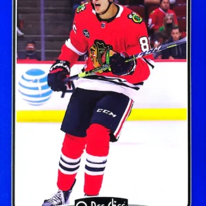 Caleb Jones 2022-23 O-Pee-Chee Hockey Blue Border Parallel #458