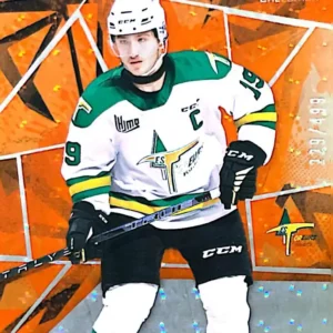 Justin Robidas 2021-22 Upper Deck SP Game Used CHL Orange Foilboard Parallel #51 /499