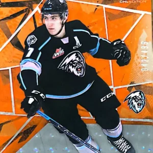 Carson Lambos 2021-22 Upper Deck SP Game Used CHL Orange Foilboard Parallel #68 /499