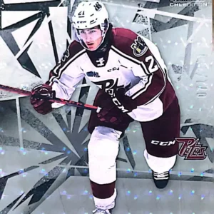 Chase Stillman 2021-22 Upper Deck SP Game Used CHL Silver Foilboard Parallel #20 /249