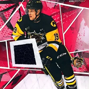 Jan Mysak 2021-22 Upper Deck SP Game Used CHL Red Jersey Parallel #56