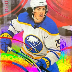 Owen Power 2022-23 Upper Deck Trilogy Hockey Red Parallel - Uncommon Rookie #200 /149