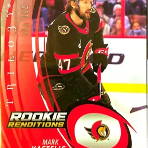 Mark Kastelic 2022-23 Upper Deck Trilogy Hockey Rookie Renditions Red Parallel #RR-9 /799