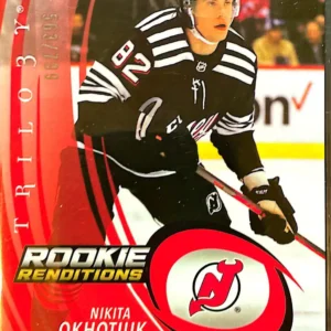 Nikita Okhotiuk 2022-23 Upper Deck Trilogy Hockey Rookie Renditions Red Parallel #RR-17 /799