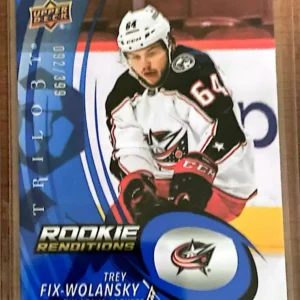 Trey Fix-Wolansky 2022-23 Upper Deck Trilogy Hockey Rookie Renditions Blue Parallel #RR-28 /399