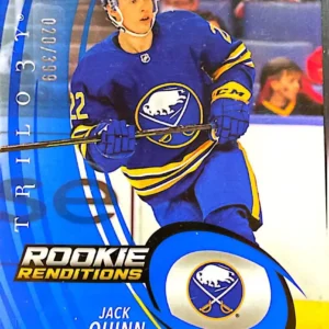 Jack Quinn 2022-23 Upper Deck Trilogy Hockey Rookie Renditions Blue Parallel #RR-35 /399
