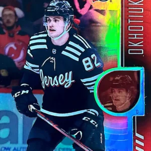 Nikita Okhotiuk 2022-23 Upper Deck Synergy Hockey Red Parallel - Rookies Tier 1 #115