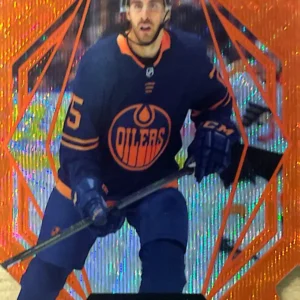 Evan Bouchard 2022-23 Upper Deck Allure Hockey Orange Slice Die-Cut Parallel #10