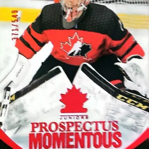 Carson Bjarnason 2023 Upper Deck Team Canada Juniors Hockey Prospectus Momentous Electric Red Parallel #PM-20 /549