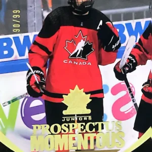 Andrew Cristall 2023 Upper Deck Team Canada Juniors Hockey Prospectus Momentous Electric Gold Parallel #PM-11 /99