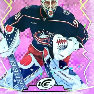 Elvis Merzlikins 2022-23 Upper Deck ICE Hockey Purple Parallel #72