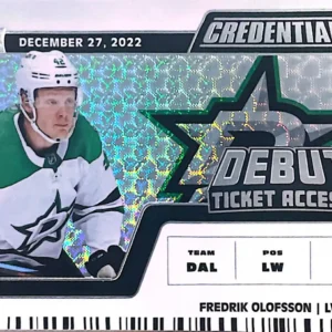 Fredrik Olofsson 2022-23 Upper Deck Credentials Hockey Horizontal - Debut Ticket Access Tier 1 #107 /999