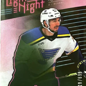 Jordan Kyrou 2023-24 Upper Deck Synergy Hockey Light Up the Night Pink Parallel #LN-JK /699
