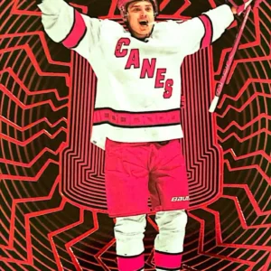 Sebastian Aho 2023-24 Upper Deck Extended Series Hockey Seeing Red #SR-2