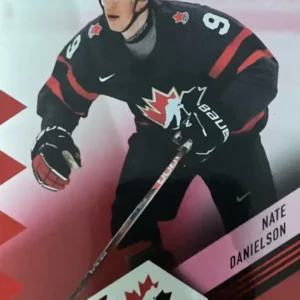 Nate Danielson 2024 Upper Deck Team Canada Juniors Hockey Red Foil Parallel  #46