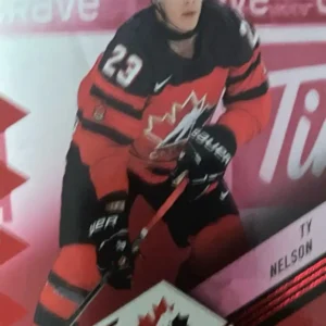 Ty Nelson 2024 Upper Deck Team Canada Juniors Hockey Red Foil Parallel  #55