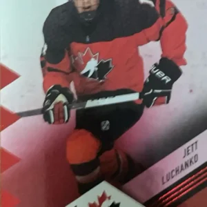 Jett Luchanko 2024 Upper Deck Team Canada Juniors Hockey Red Foil Parallel  #64