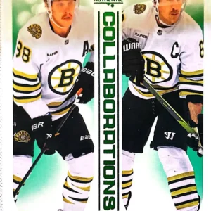 David Pastrnak / Brad Marchand 2023-24 SP Authentic Hockey Collaborations Green Parallel #C-2