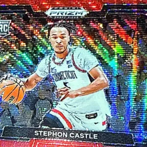 Stephon Castle 2024 Panini Prizm Draft Picks Basketball Base Variation Prizms Red Wave #17