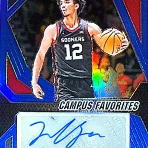 Milos Uzan 2024 Panini Prizm Draft Picks Basketball Campus Favorites Signatures Prizms Blue #CFS-MUZ /149