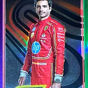 Carlos Sainz 2024 Topps Chrome Formula 1 Racing Base - F1 Drivers Purple/Green Refractors Parallel #4