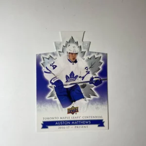 Auston Matthews 2017-18 Upper Deck Maple Leafs Centennial Base Set - Blue Die-Cut #11