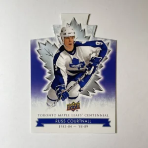 Russ Courtnall 2017-18 Upper Deck Maple Leafs Centennial Base Set - Blue Die-Cut #69