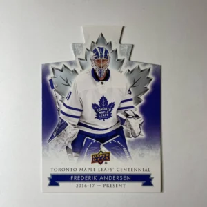 Frederik Andersen 2017-18 Upper Deck Maple Leafs Centennial Base Set - Blue Die-Cut #80