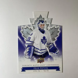 Felix Potvin 2017-18 Upper Deck Maple Leafs Centennial Base Set - Blue Die-Cut #82