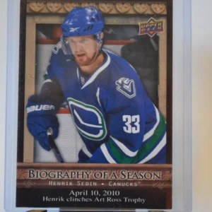 Henrik Sedin 2010-11 Upper Deck Biography of a Season Biography of a Season #3