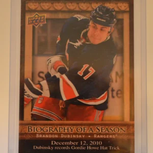 Brandon Dubinsky 2010-11 Upper Deck Biography of a Season Biography of a Season #20