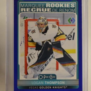 Logan Thompson 2021-22 O-Pee-Chee Hockey Blue Border Parallel - Marquee Rookies #538