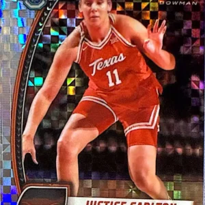 Justice Carlton 2024-25 Bowman Chrome University Basketball Base X-Fractors #38