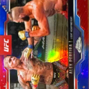 Alex Pereira 2025 Topps Chrome UFC Base Red & Blue Refractor #2