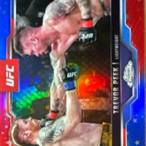 Trevor Peek 2025 Topps Chrome UFC Base Red & Blue Refractor #180